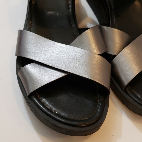 Mila Paoli Black and Silver Platform Sandals 7.5 - Picture 5 of 11